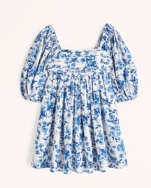 Emerson Poplin Puff Sleeve Mini Dress at Abercrombie & Fitch