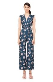 Emilia Print SIlk Jacquard Jumpsuit at Rebecca Taylor