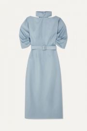 Emilia Wickstead + The Woolmark Company Belted Wool-crepe Midi Dress at Net A Porter