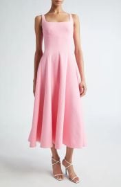 Emilia Wickstead Asia Crepe Fit Flare Midi Dress at Nordstrom