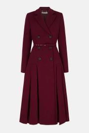 Emilia Wickstead Chaney Coat Dress in Burgundy at Emilia Wickstead