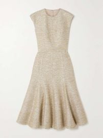 Emilia Wickstead Denver metallic boucle tweed midi dress at Net a Porter