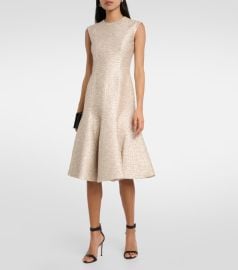 Emilia Wickstead Denver metallic boucle tweed midi dress at Mytheresa