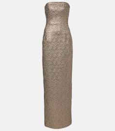 Emilia Wickstead Laelia jacquard corset gown at Mytheresa