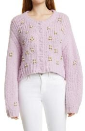 Emilie Alpaca Blend Crop Cardigan by LoveShackFancy at Nordstrom