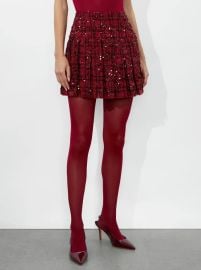 Emilie Mini Skirt In Garnet Alice Olivia at Alice + Olivia