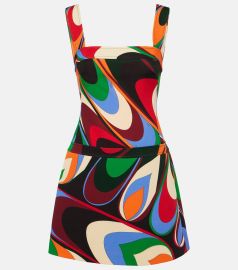 Emilio Pucci Abstract Print Sleeveless Drop Waist Mini Dress at Mytheresa