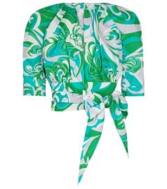 Emilio Pucci Beach - Printed crop top at Mytheresa