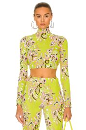 Emilio Pucci Long Sleeve Top in Verde FWRD at Forward