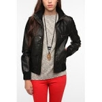 Emilys black leather jacket at Urban Outfitters at Urban Outfitters