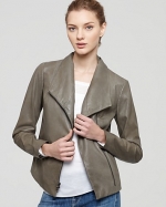 Emilys leather jacket by Vince at Bloomingdales