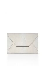 Emily's white clutch at Bcbgmaxazria