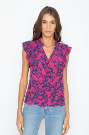 Emma Navy Wine Cup Flower Top CABALLERO COLLECTION at Caballero Collection