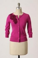 Emma's pink Anthropologie cardigan on Glee at Anthropologie