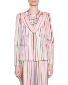 Emporio Armani Candy-Striped Double-Breasted Jacket at Neiman Marcus