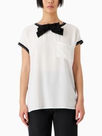 Emporio Armani Chiffon short-sleeve Blouse White at Farfetch