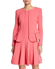 Emporio Armani Collarless Wool Crepe Peplum Jacket at Neiman Marcus