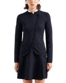 Emporio Armani Diamond Jacquard Knit Jacket Bloomingdales at Bloomingdales