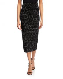 Emporio Armani Dot-Jacquard Knit Pencil Skirt at Neiman Marcus