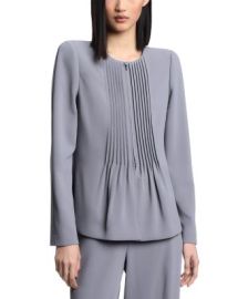 Emporio Armani Front Zip Pleated Fluid Armure Jacket Bloomingdale39s at Bloomingdales