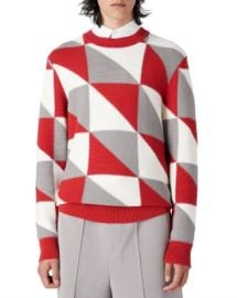 Emporio Armani Geometric Crewneck Sweater Bloomingdales at Bloomingdales