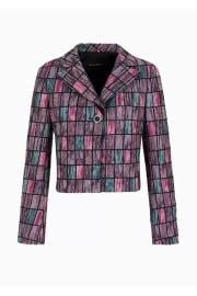 Emporio Armani Geometric Patchwork Motif Jacket at Armani