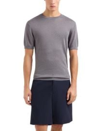Emporio Armani Knit Jacquard Short Sleeved Pullover Sweater Bloomingdales at Bloomingdales