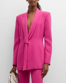 Emporio Armani Knot-Front Crepe Cady Jacket at Neiman Marcus