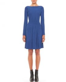 Emporio Armani Long-Sleeve Vertical Rib Knit Dress at Neiman Marcus