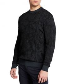 Emporio Armani Men  x27 s Animal-Pattern Crewneck Sweater at Neiman Marcus