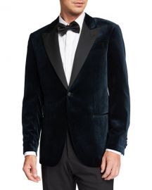 Emporio Armani Men  x27 s Velvet Peak-Lapel Dinner Jacket at Neiman Marcus