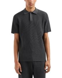 Emporio Armani Ottoman Stitch Knit Pullover Polo Sweater Bloomingdales at Bloomingdales