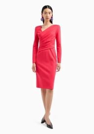 Emporio Armani Ruched Long Sleeve Jersey Body Con Dress at Armani