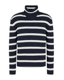 Emporio Armani Striped Ribbed Turtleneck Sweater Bloomingdales at Bloomingdales