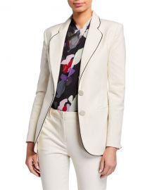 Emporio Armani Two-Button Stretch Cotton Jacket w  Contrast Piping at Neiman Marcus