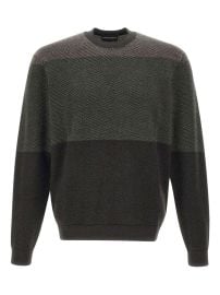 Emporio Armani diamond-pattern Wool Sweater Grey at Farfetch