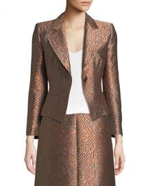 Emporio ArmaniOne-Button Classic Metallic Jacquard Jacket at Neiman Marcus