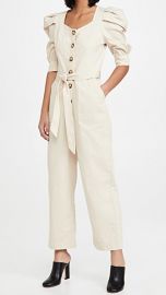 En Saison Cotton Poplin Jumpsuit with Puff Sleeves at Shopbop