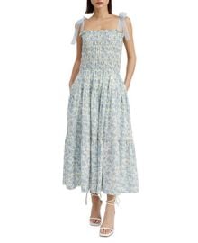 En Saison Womens Egret Organza Tie-Shoulder Maxi Dress - Macys at Macys