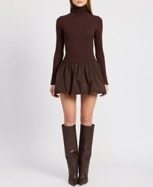 En Saison Womens Giovanna Mixed-Media Mini Dress - Macys at Macys