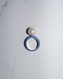 Enamel Baroque Pearl Ring in 925 Sterling Silver mdash at FRY POWERS