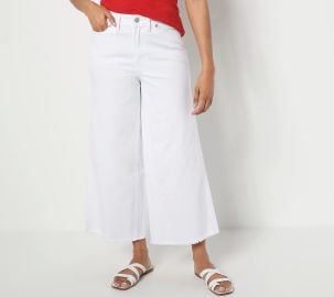 Encore by Idina Menzel Regular Colored Wide-Leg Crop Jeans - com at QVC