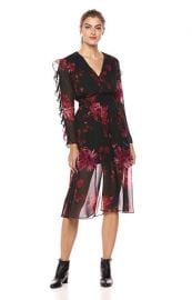 Endless Love Ruffle Sleeve Floral Midi Dress by Ali  Jay at Amazon