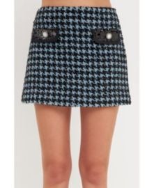 Endless Rose Houndstooth Tweed Mini Skirt at Macys