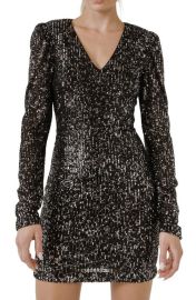 Endless Rose Long Sleeve Sequin Minidress at Nordstrom