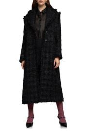 Endless Rose Premium Metallic Long Tweed Coat at Nordstrom