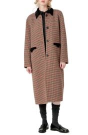 English Factory Houndstooth Check Contrast Wool Blend Coat at Nordstrom