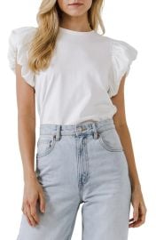 English Factory Puff Sleeve Shirt at Nordstrom