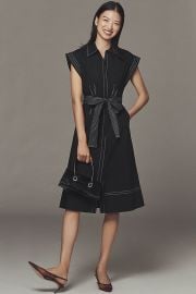 English Factory Short-Sleeve Belted Midi Dress at Anthropologie