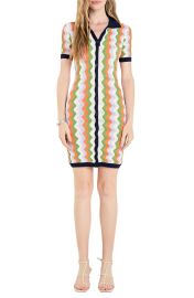 English Factory Wavy Stripe Short Sleeve Sweater Dress at Nordstrom